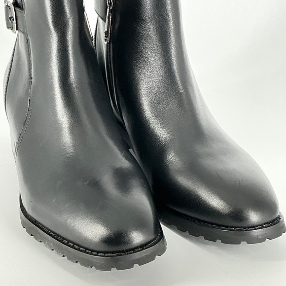Blondo Size 8.5 Sullivan Black Leather Waterproof Ankle Boots NEW Lug Sole $160 - Picture 2 of 16